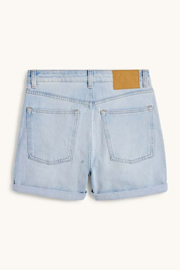 Damen - Mom Shorts - High Waist - LYCRA® - helljeansblau