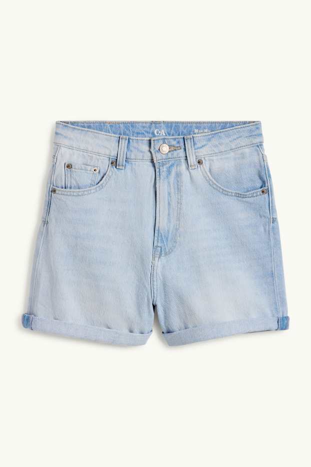 Damen - Mom Shorts - High Waist - LYCRA® - helljeansblau