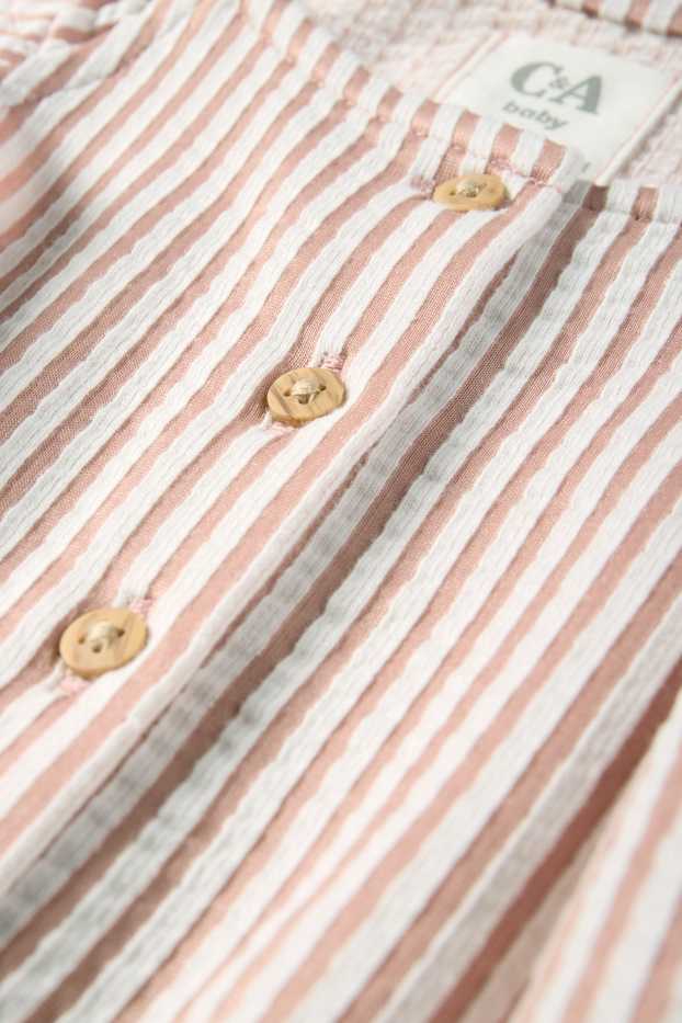 Baby Mädchen - Baby-Jumpsuit - gestreift - rosa