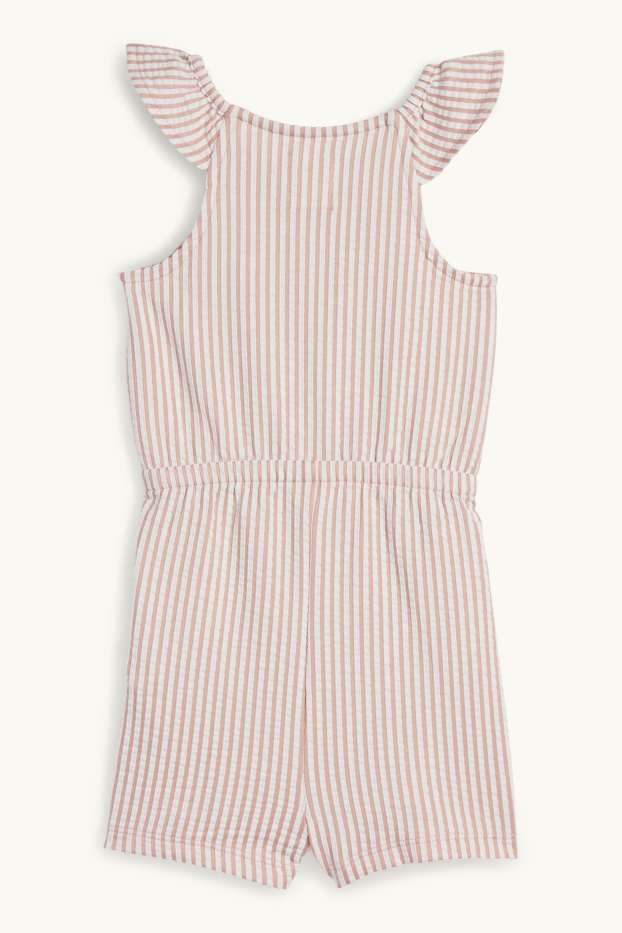 Baby Mädchen - Baby-Jumpsuit - gestreift - rosa