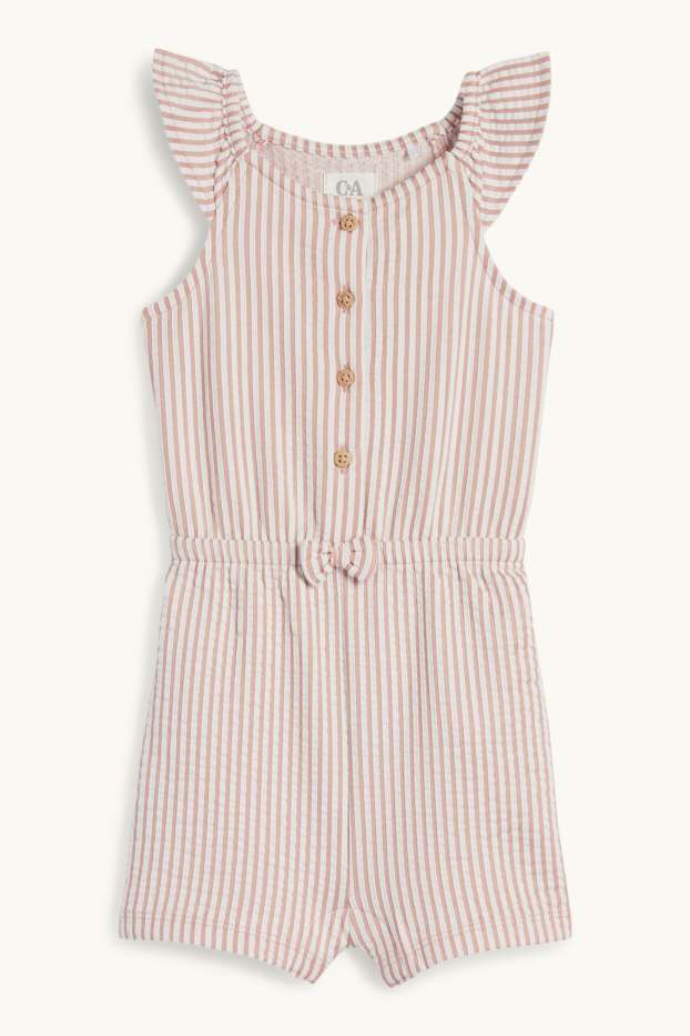 Baby Mädchen - Baby-Jumpsuit - gestreift - rosa