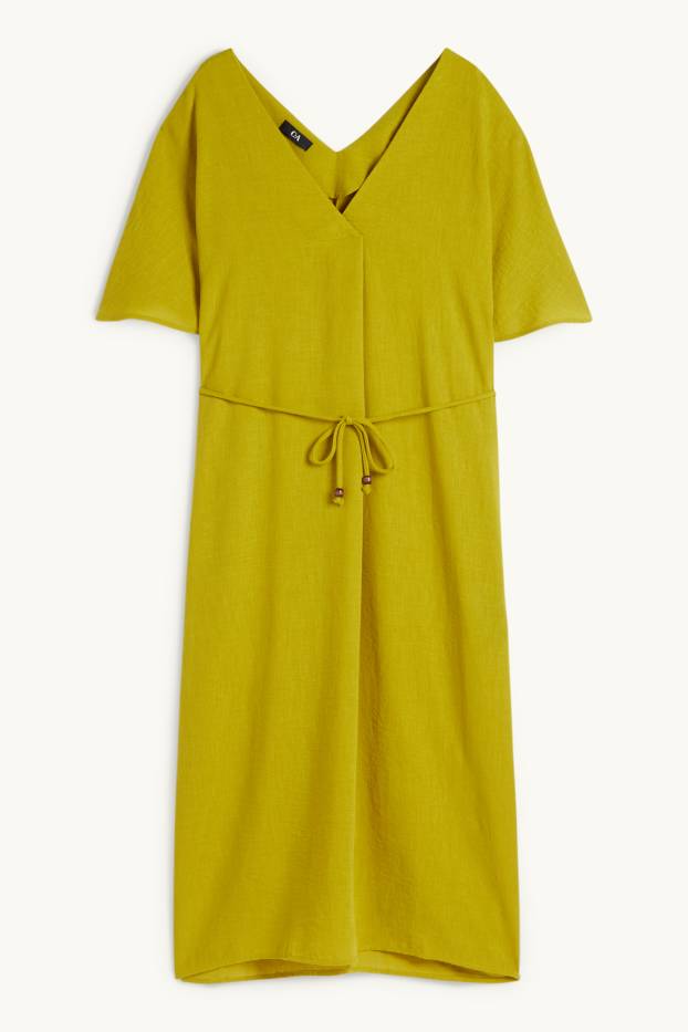 Femmes - Robe à col V - vert