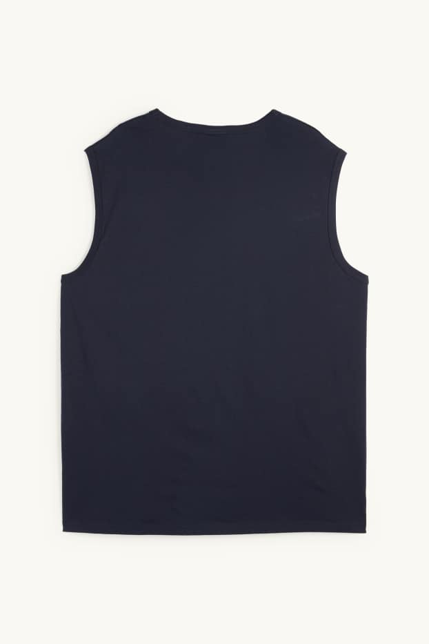 Pánské - Tank top - tmavomodrá