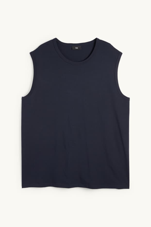 Pánské - Tank top - tmavomodrá