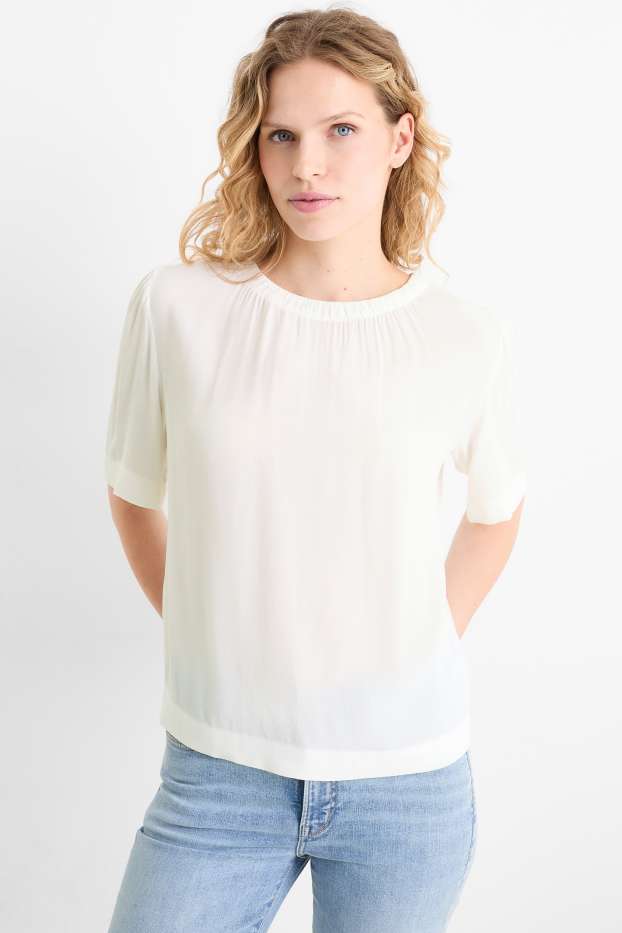 Femmes - Chemisier - texturé - blanc