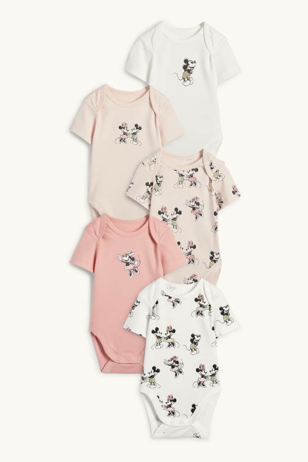Baby Mädchen - Multipack 5er - Disney - Baby-Body - weiss / rosa