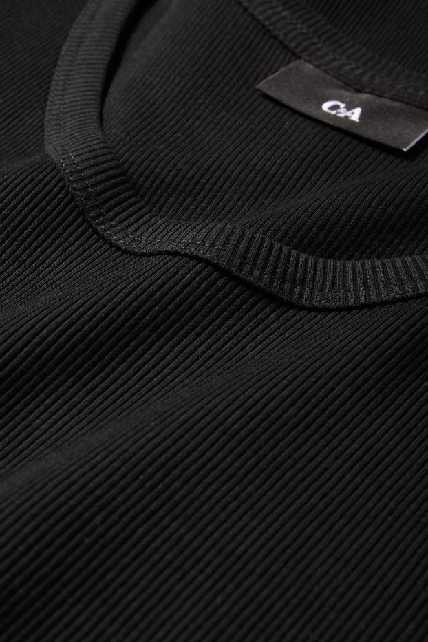 Herren - Tank Top - Doppelripp - schwarz