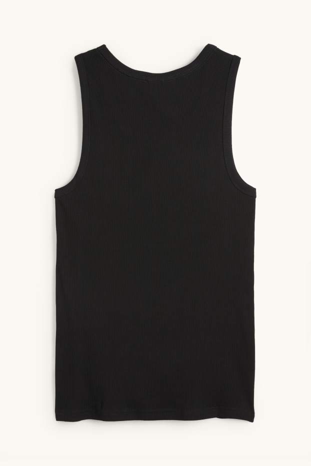 Herren - Tank Top - Doppelripp - schwarz