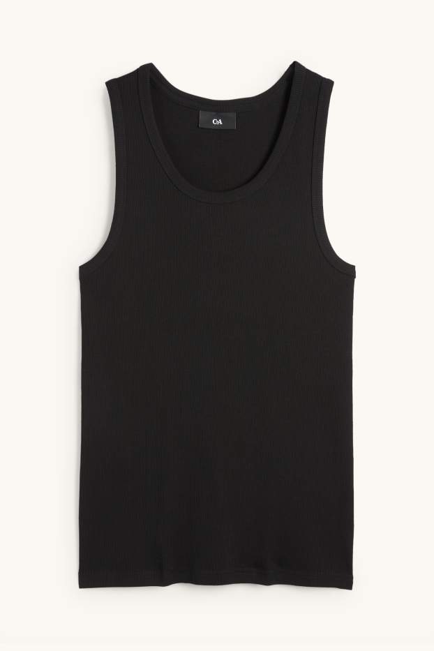 Herren - Tank Top - Doppelripp - schwarz