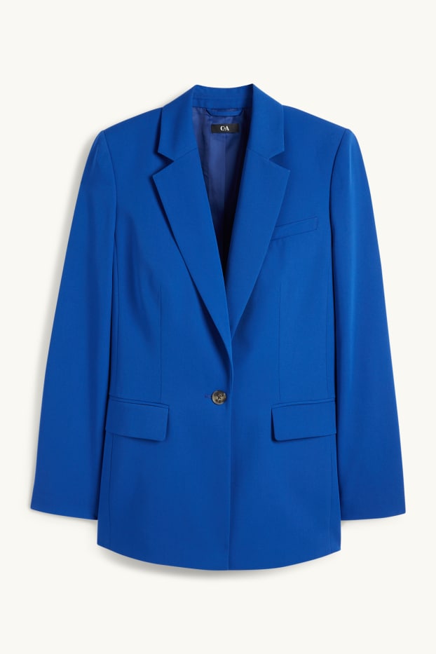 Women - Oversized long blazer - dark blue