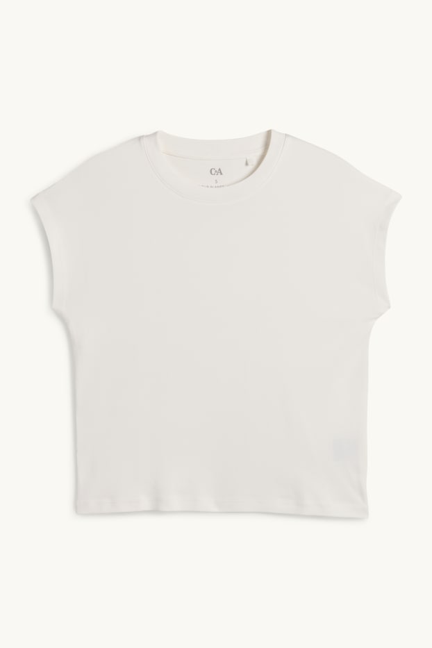 Damen - T-Shirt - Regular Fit - cremeweiß