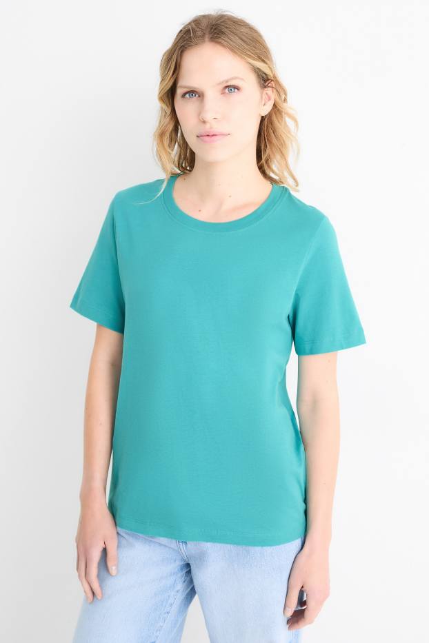 Damen - T-Shirt - Regular Fit - türkis