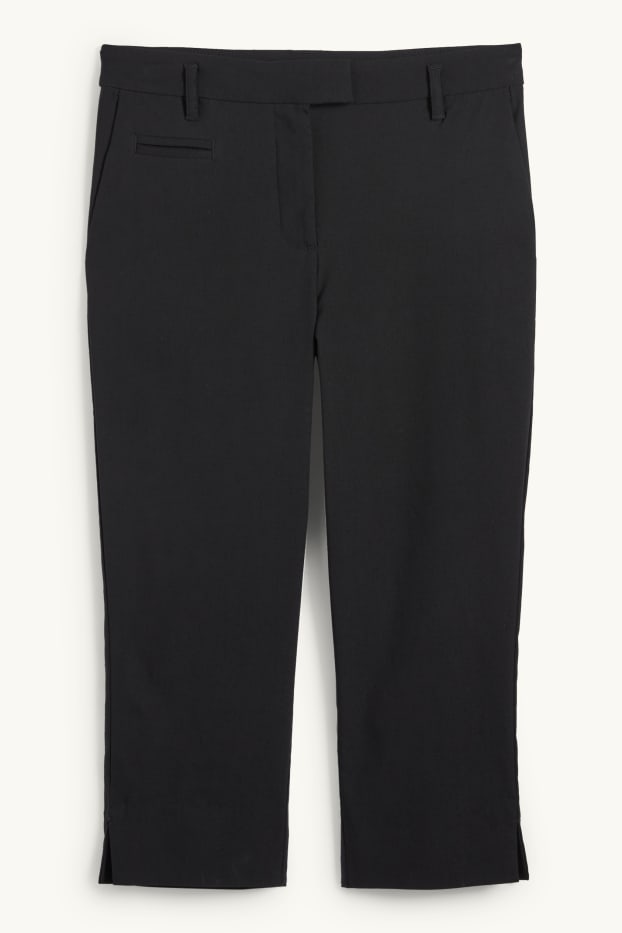 Mujer - Pantalón pirata - mid waist - slim fit - negro