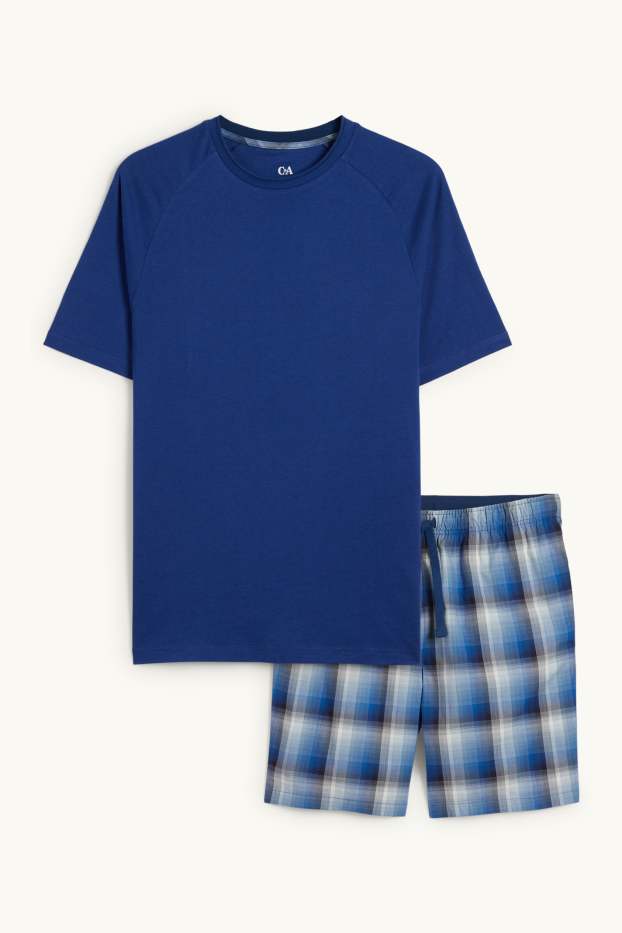 Herren - Shorty-Pyjama - blau