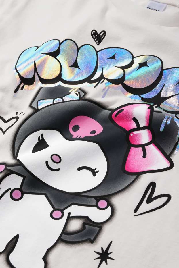 Kinder Mädchen - Kuromi - Kurzarmshirt - weiß
