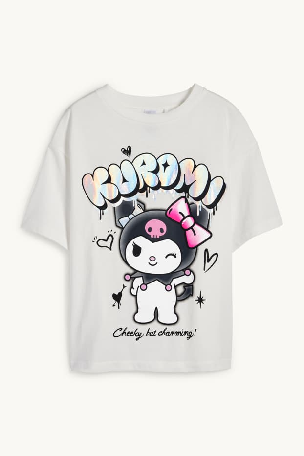 Kinder Mädchen - Kuromi - Kurzarmshirt - weiß