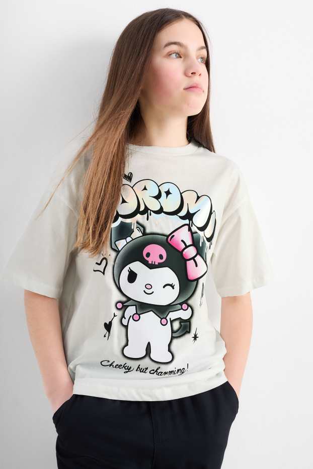 Kinder Mädchen - Kuromi - Kurzarmshirt - weiß