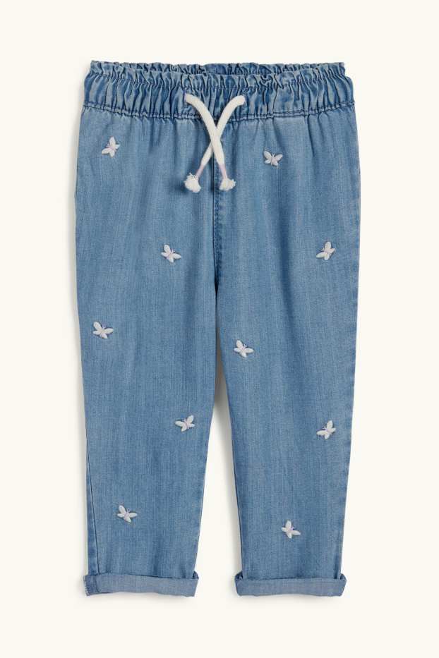Bébés filles - Papillon - jean pour bébé - jean bleu clair