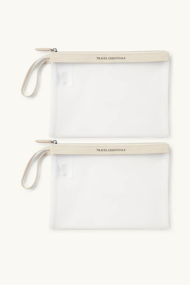 Women - Set - make-up bag - 2 piece - light beige