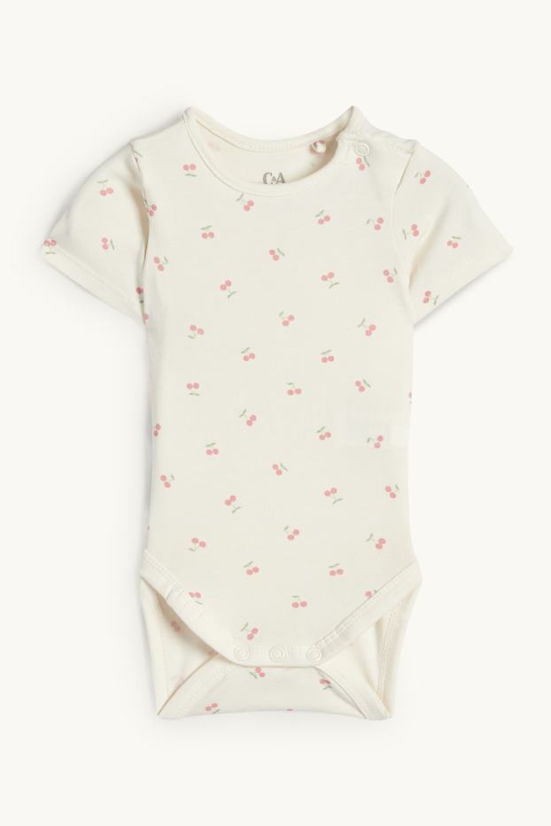 Baby Mädchen - Kirsche - Baby-Outfit - 2 teilig - dunkelrosa
