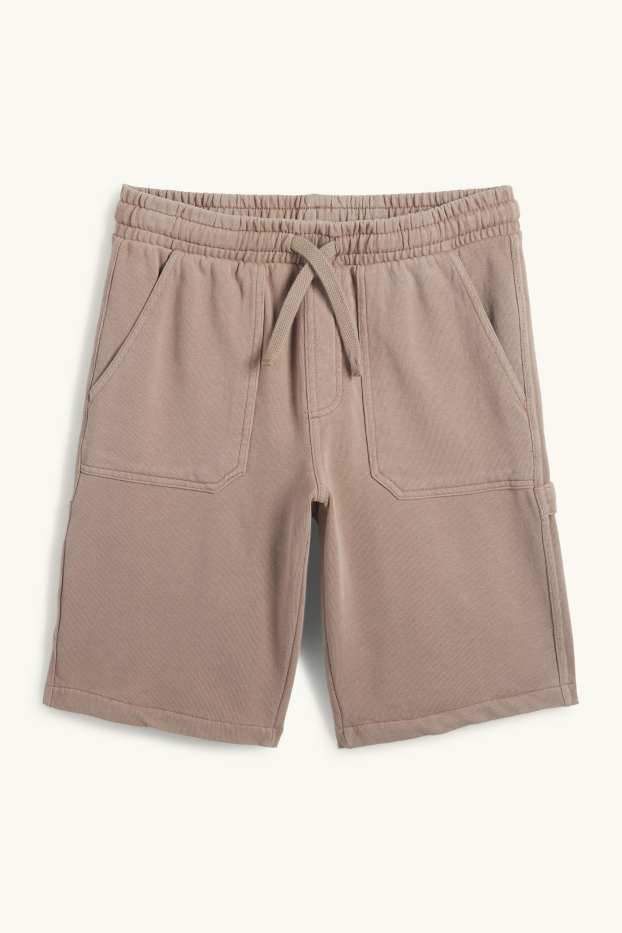Kinder Jungen - Sweatshorts - taupe