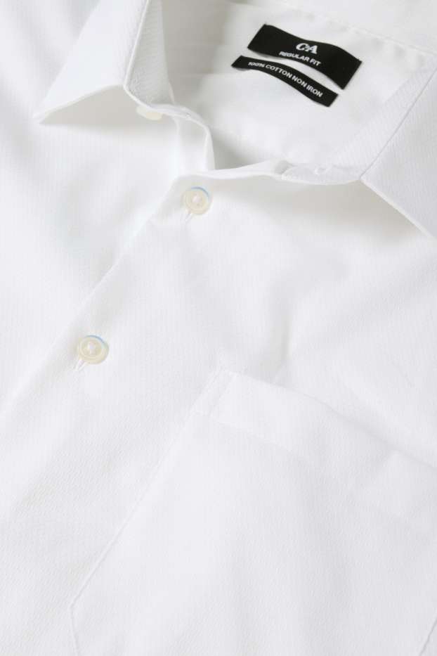 Uomo - Camicia business - regular fit - collo all'italiana - facile da stirare - bianco