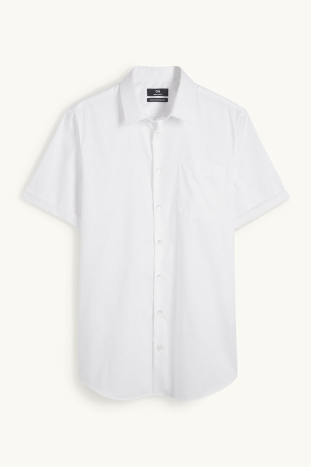 Uomo - Camicia business - regular fit - collo all'italiana - facile da stirare - bianco
