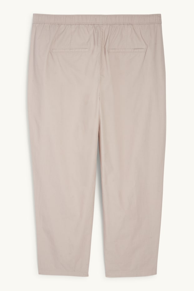 Femei - Pantaloni de stofă - talie medie - tapered fit - bej