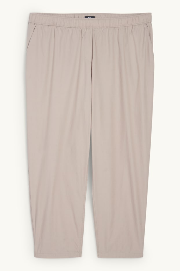 Femei - Pantaloni de stofă - talie medie - tapered fit - bej