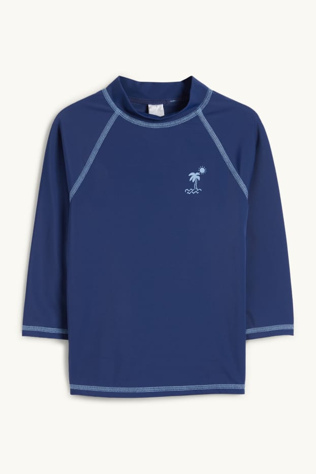Baby Jungen - Palme - Baby-UV-Bade-Outfit - LYCRA® XTRA LIFE™ - 3 teilig - dunkelblau
