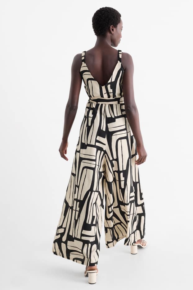Femmes - Combinaison - à motif - noir / beige
