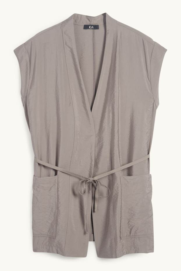 Femmes - Gilet sans manches - relaxed fit - gris