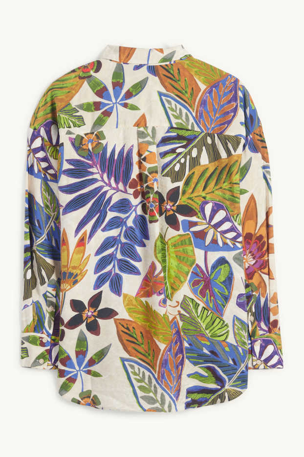 Femmes - Chemisier - à fleurs - beige clair