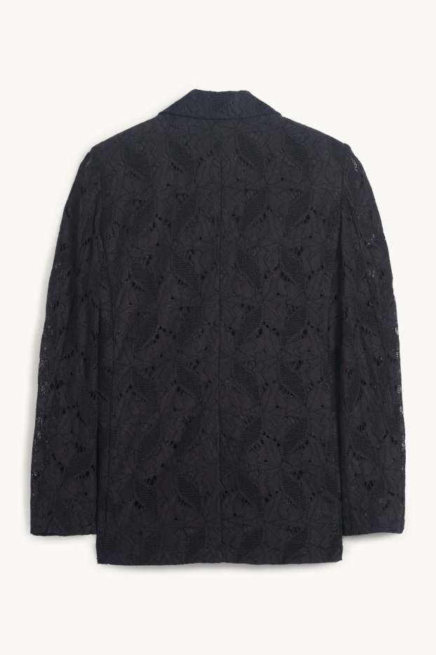 Donna - Blazer lungo di pizzo - relaxed fit - nero