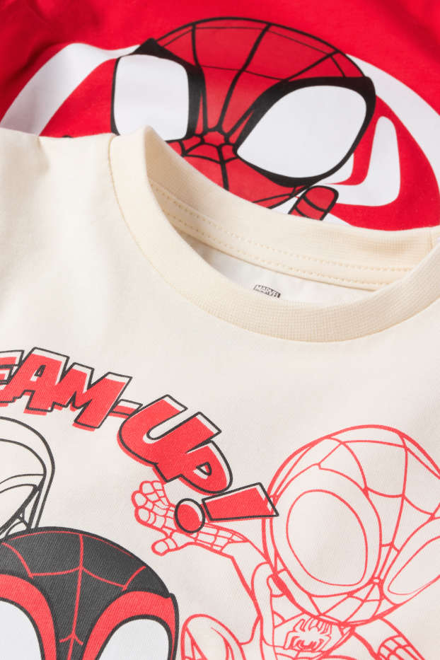 Kinderen: jongens - Set van 2 - Spidey - T-shirt - crèmekleurig