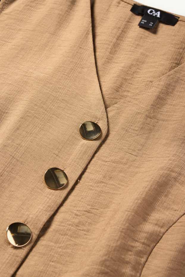 Femmes - Gilet dans manches - regular fit - marron clair