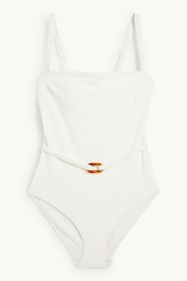 Femei - Costum de baie - vătuit - LYCRA® XTRA LIFE™ - structurat - alb-crem