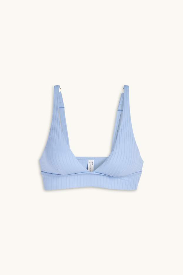 Women - Bikini top - padded - LYCRA® XTRA LIFE™ - ribbed - light blue