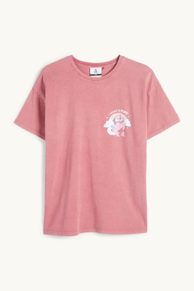 Femei - Tricou - supradimensionat - Micul meu ponei - roz închis