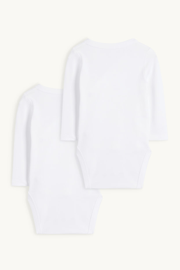 Unisex - Multipack 2er - Baby-Wickelbody - weiss