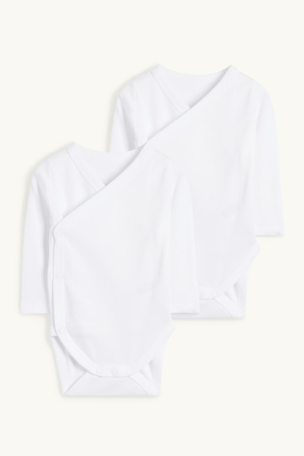 Unisex - Multipack 2er - Baby-Wickelbody - weiss