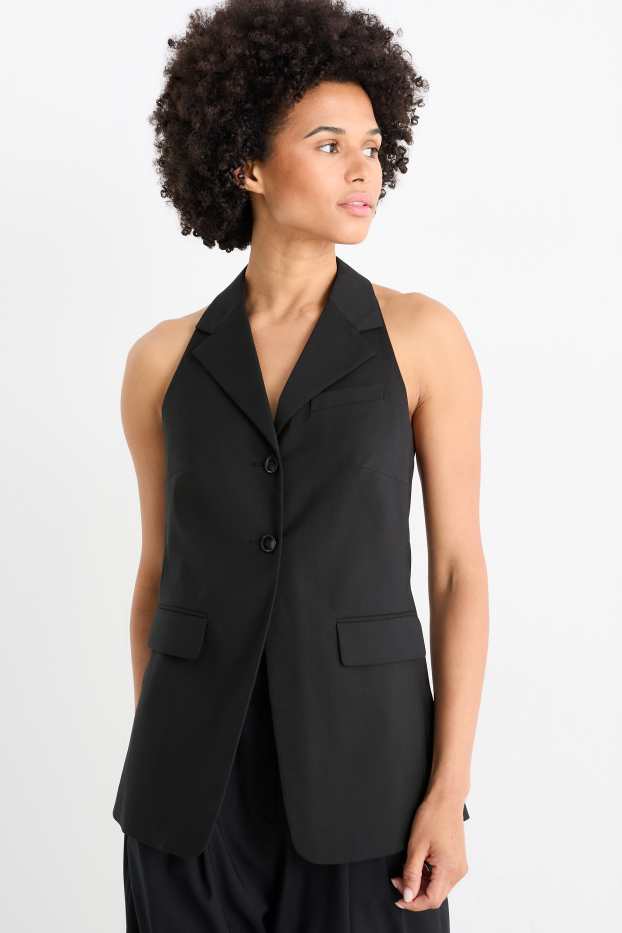 Damen - Business-Weste - Tailored Fit - schwarz