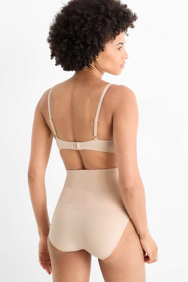 Femmes - Culotte gainante - sans coutures - beige clair