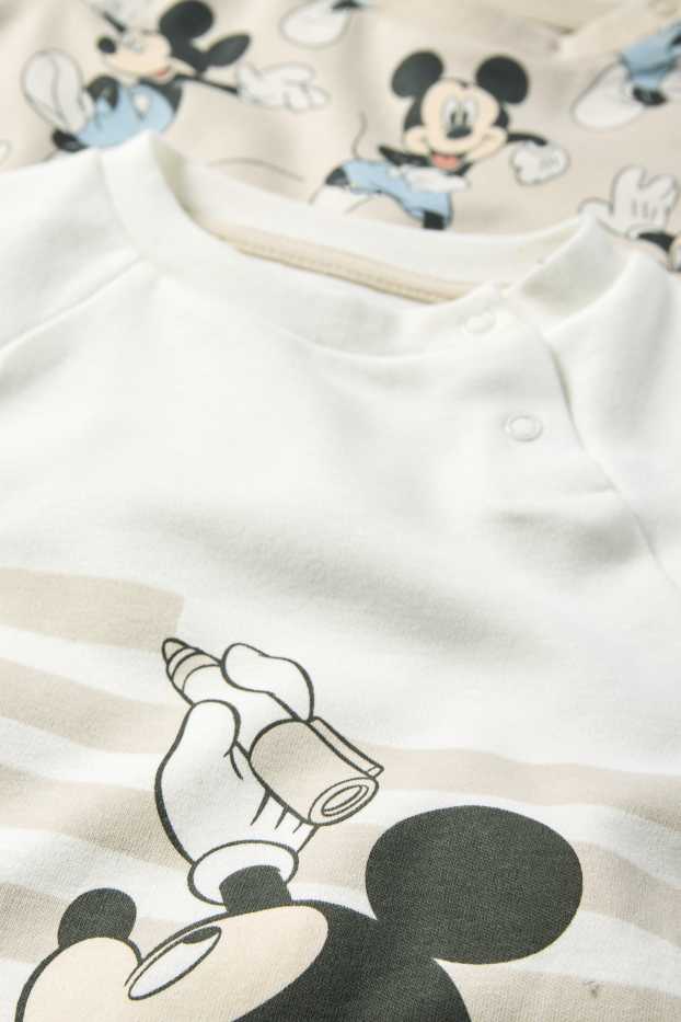 Baby Jungen - Multipack 2er - Micky Maus - Baby-Schlafanzug - hellbeige
