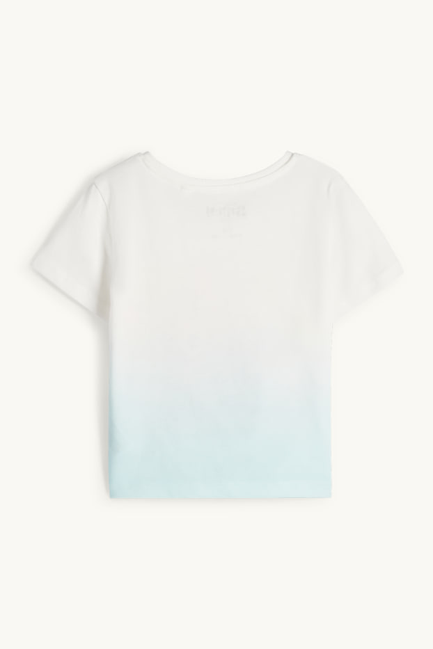 Bambine - Lilo & Stitch - t-shirt con nodo - a coste - bianco crema
