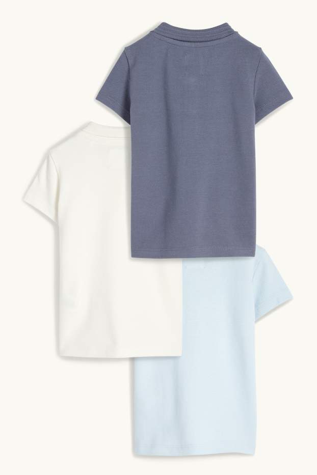 Bébés garçons - Lot de 3 - polos pour bébé - bleu / blanc