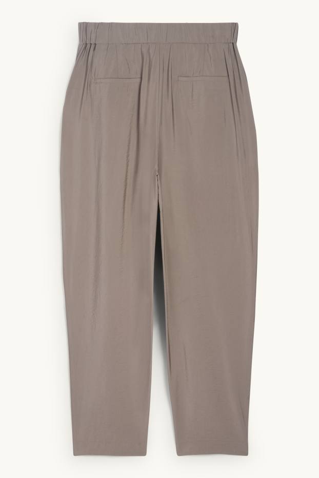 Femmes - Pantalon de bureau - high waist - loose fit - gris