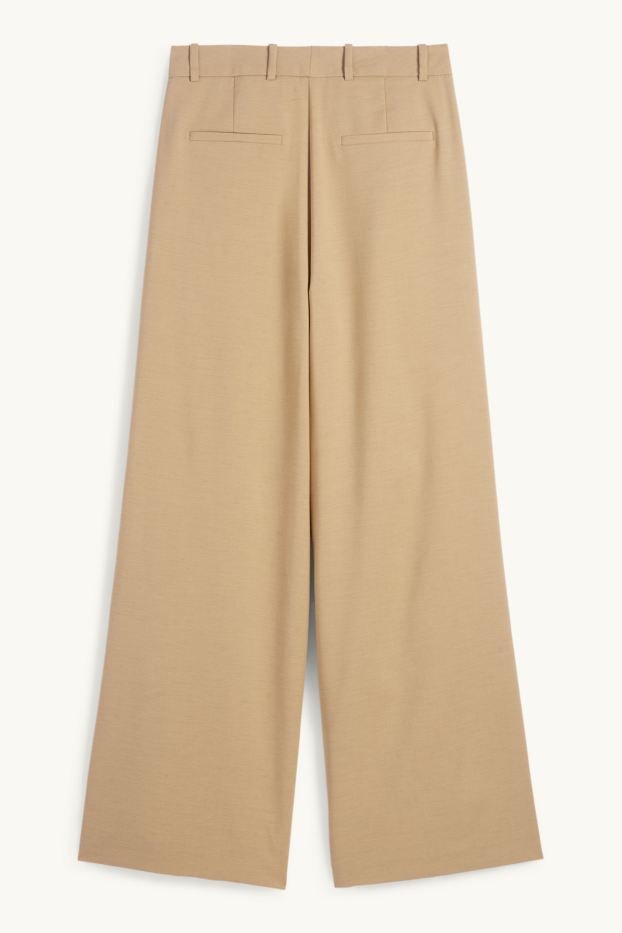 Femmes - Pantalon de bureau - high waist - relaxed fit - beige