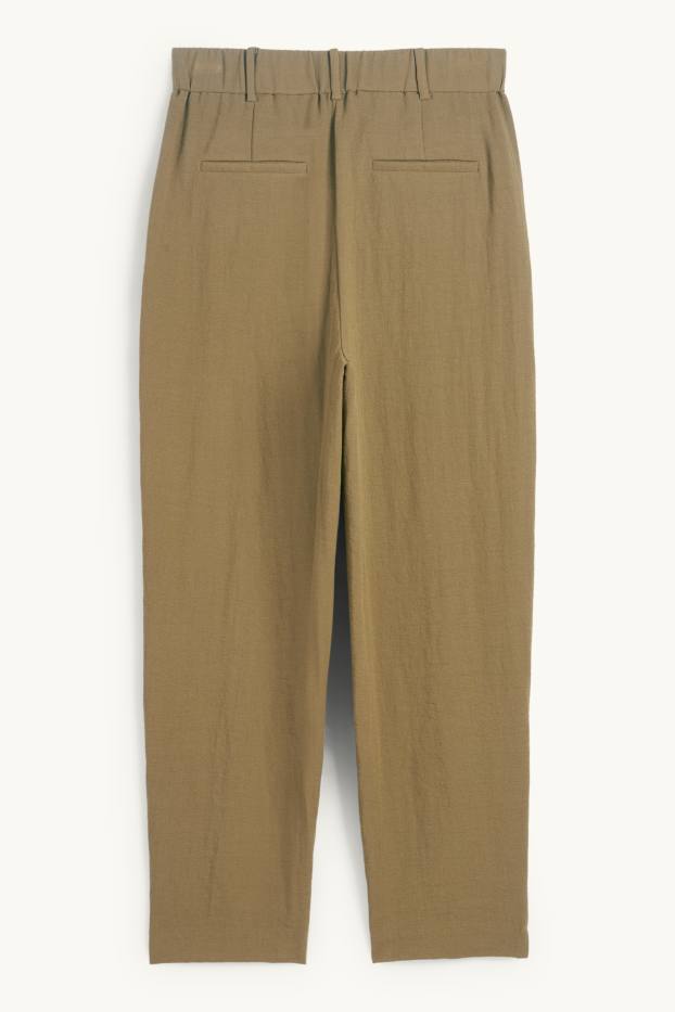 Damen - Business-Hose - High Waist - Loose Fit - grün