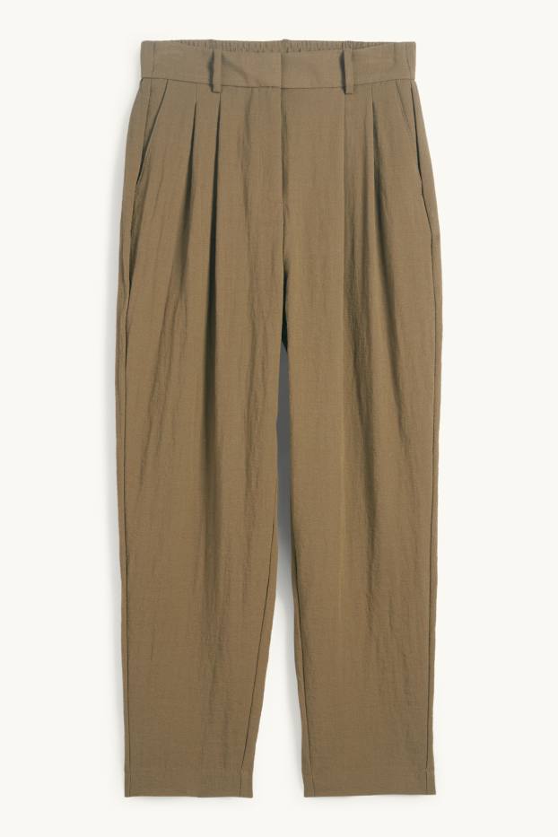 Damen - Business-Hose - High Waist - Loose Fit - grün